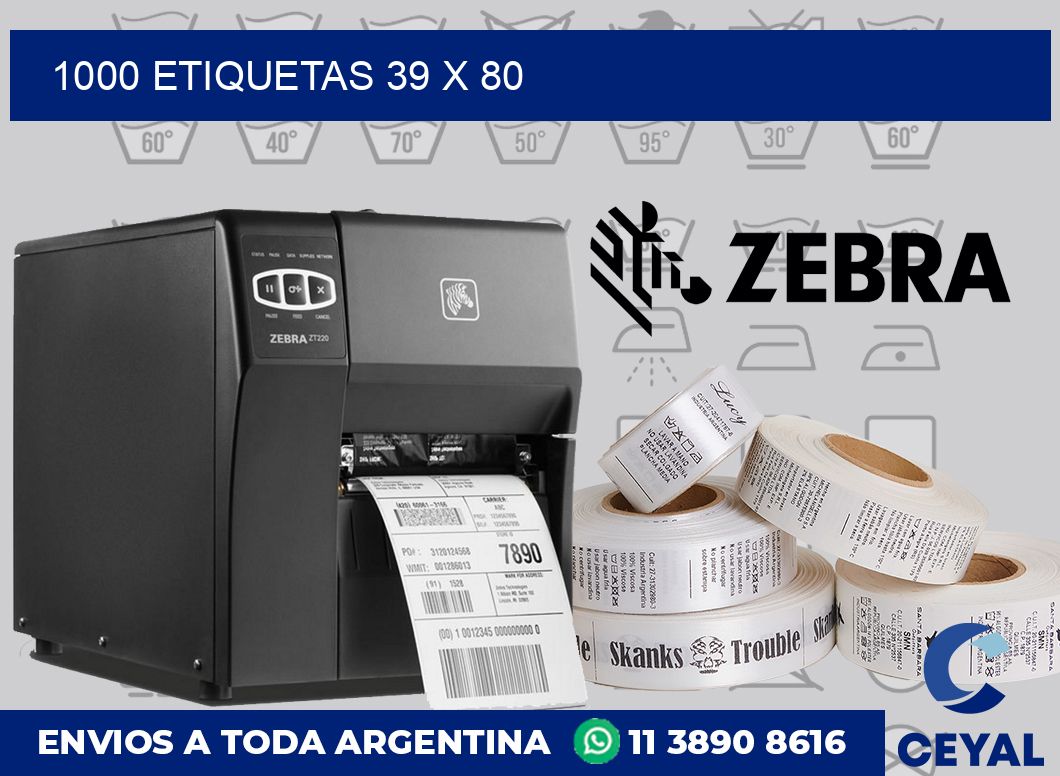 1000 etiquetas 39 x 80