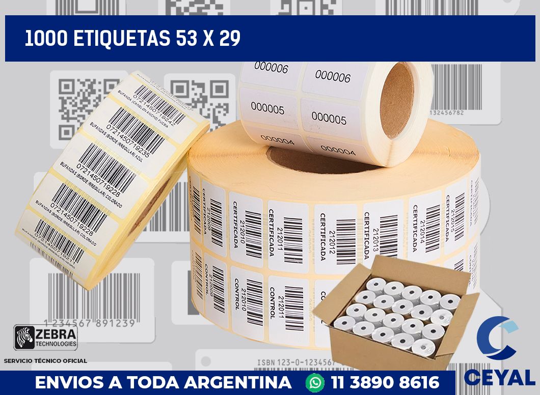 1000 etiquetas 53 x 29