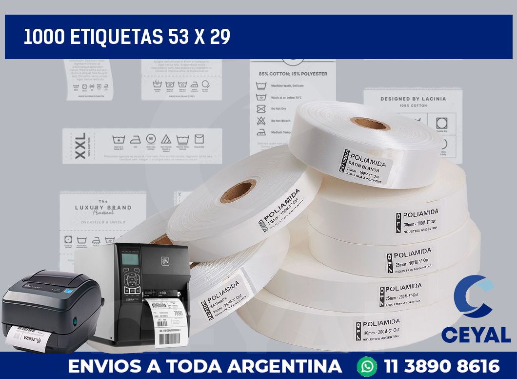1000 etiquetas 53 x 29