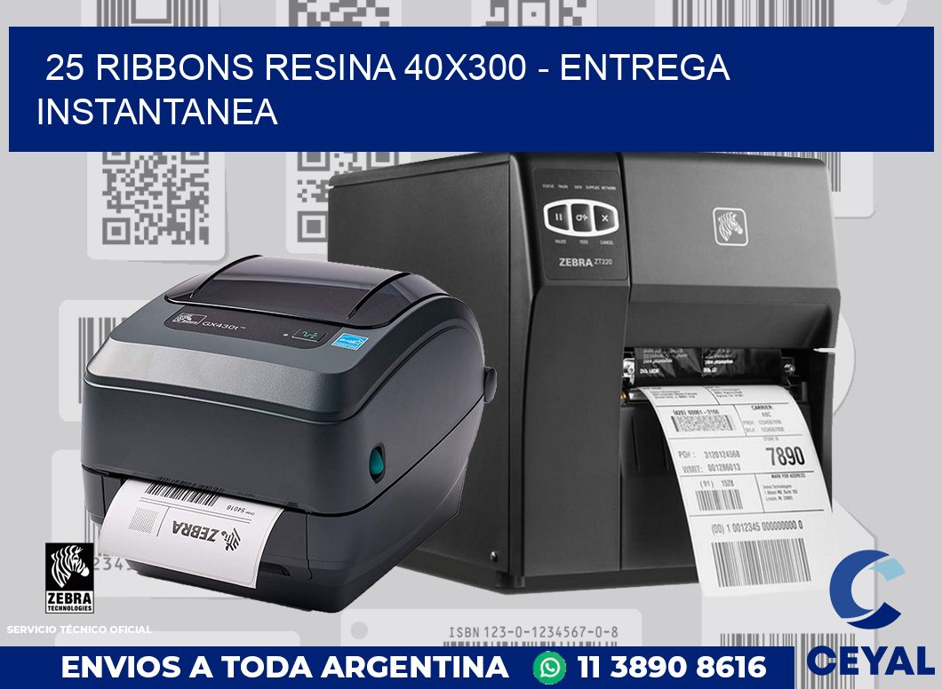 25 Ribbons resina 40x300 - entrega instantanea