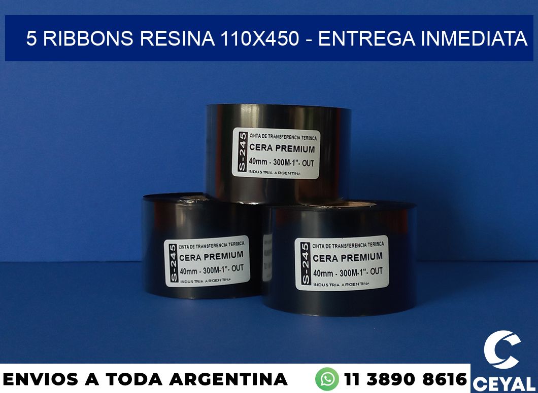 5 Ribbons resina 110×450 – Entrega inmediata
