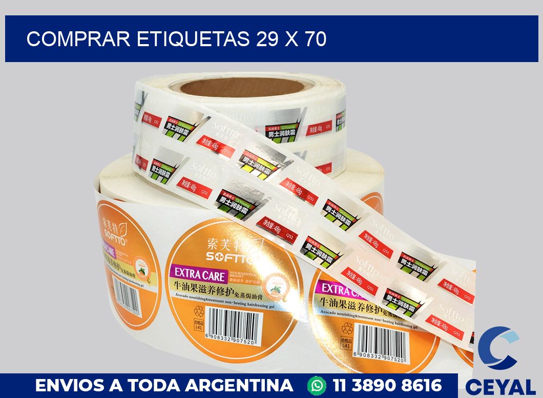 Comprar etiquetas 29 x 70