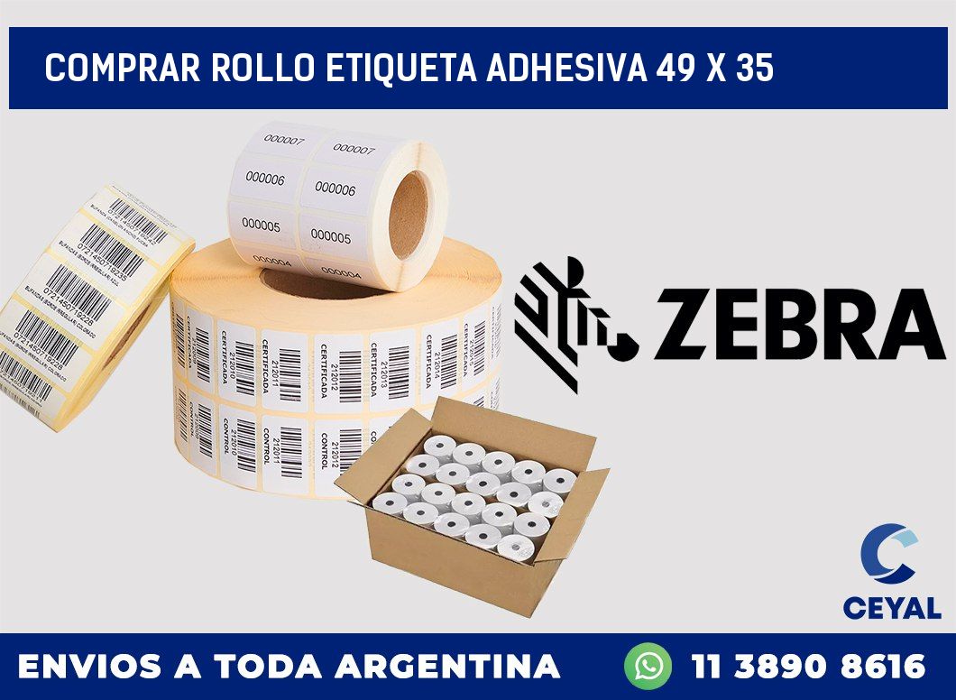 Comprar rollo etiqueta adhesiva 49 x 35