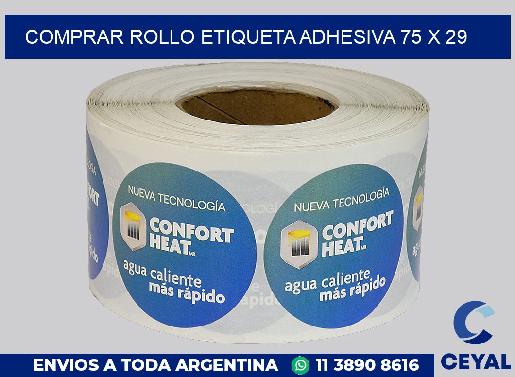 Comprar rollo etiqueta adhesiva 75 x 29