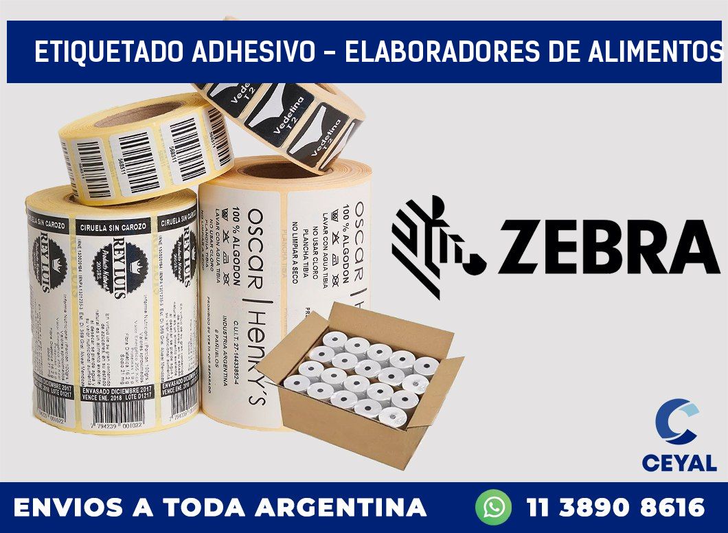 Etiquetado adhesivo - elaboradores de alimentos