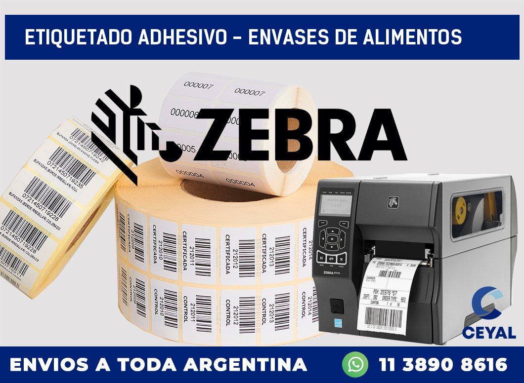 Etiquetado adhesivo - envases de alimentos