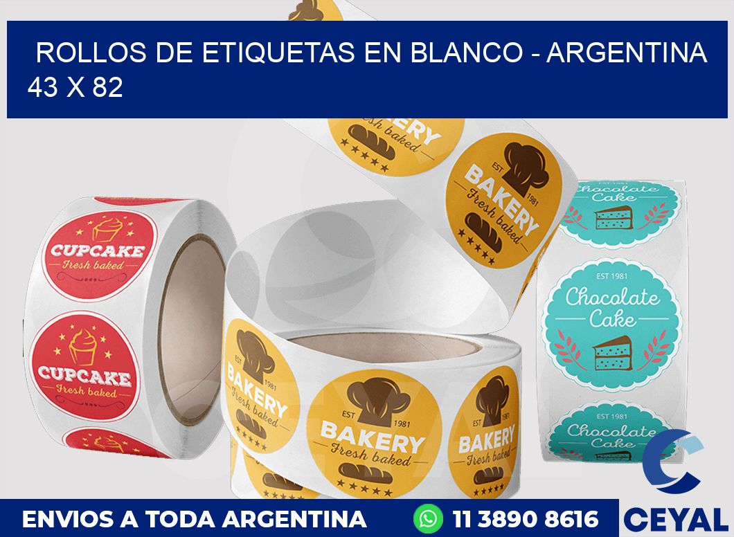 Rollos de etiquetas en blanco - Argentina 43 x 82