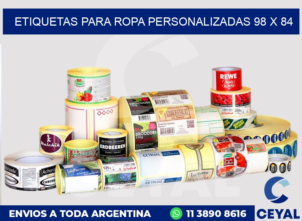 etiquetas para ropa personalizadas 98 x 84