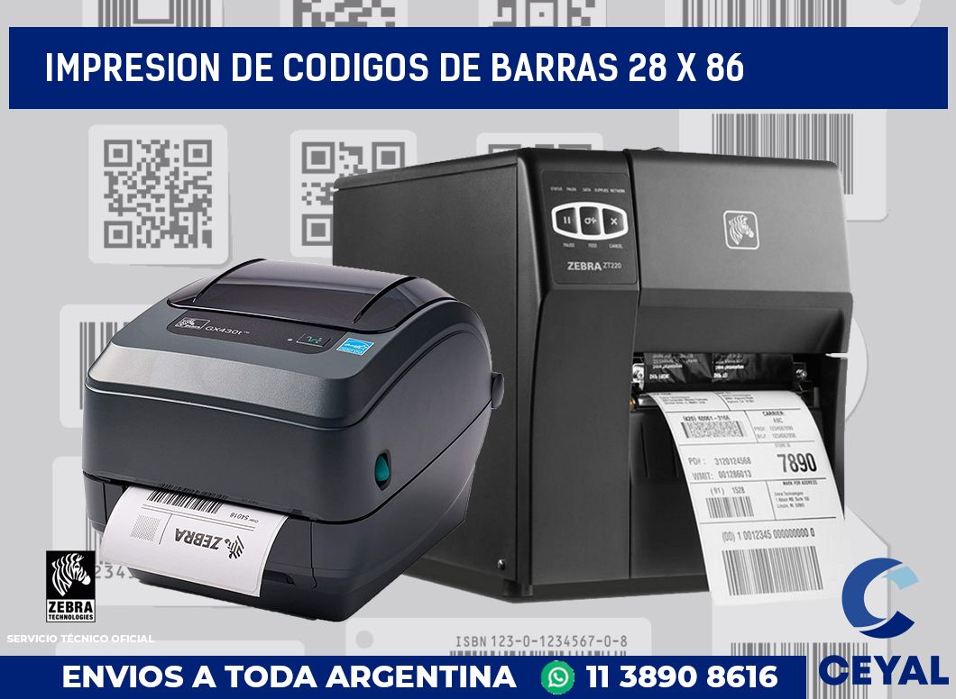 impresion de codigos de barras 28 x 86