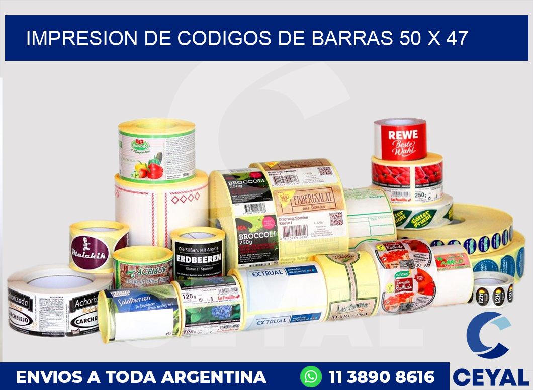 impresion de codigos de barras 50 x 47