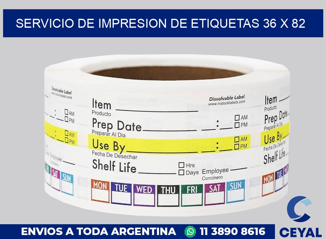 servicio de impresion de etiquetas 36 x 82