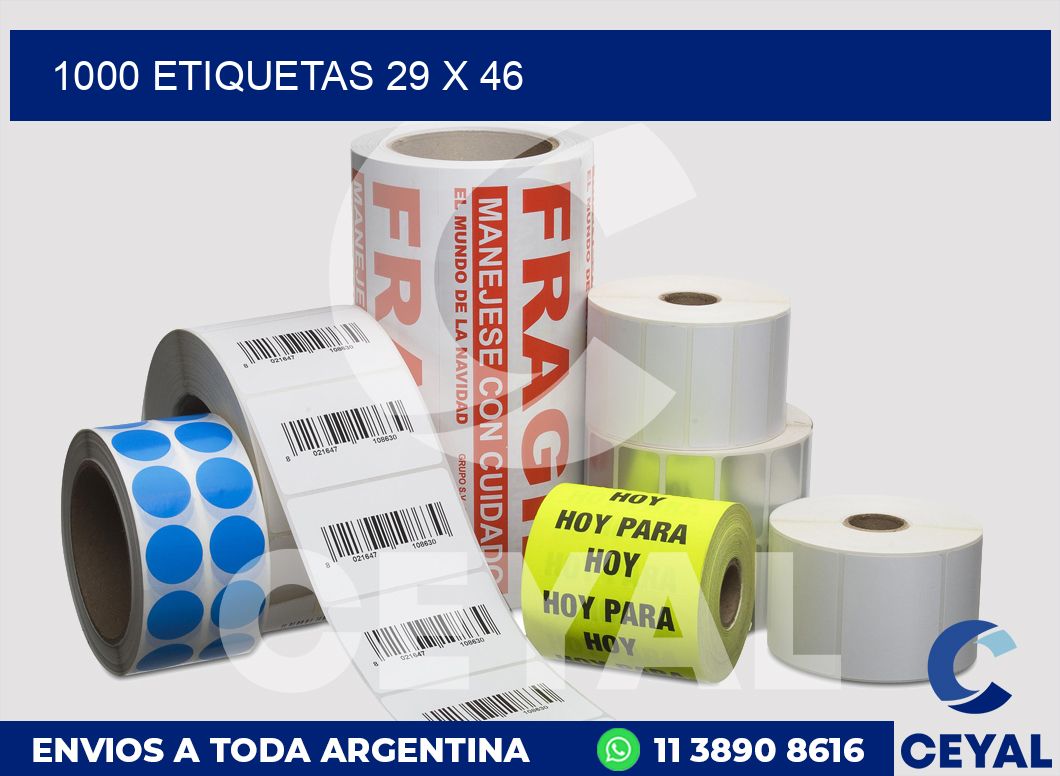 1000 etiquetas 29 x 46