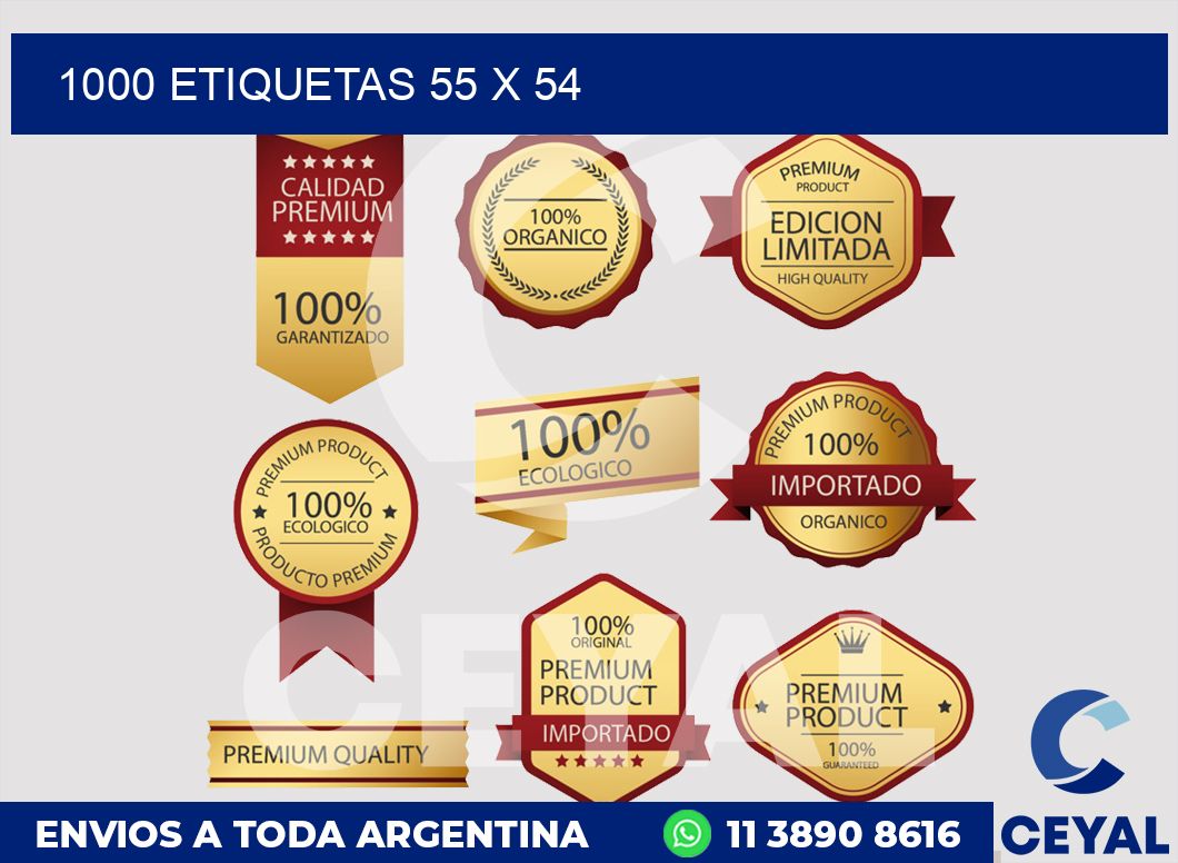 1000 etiquetas 55 x 54