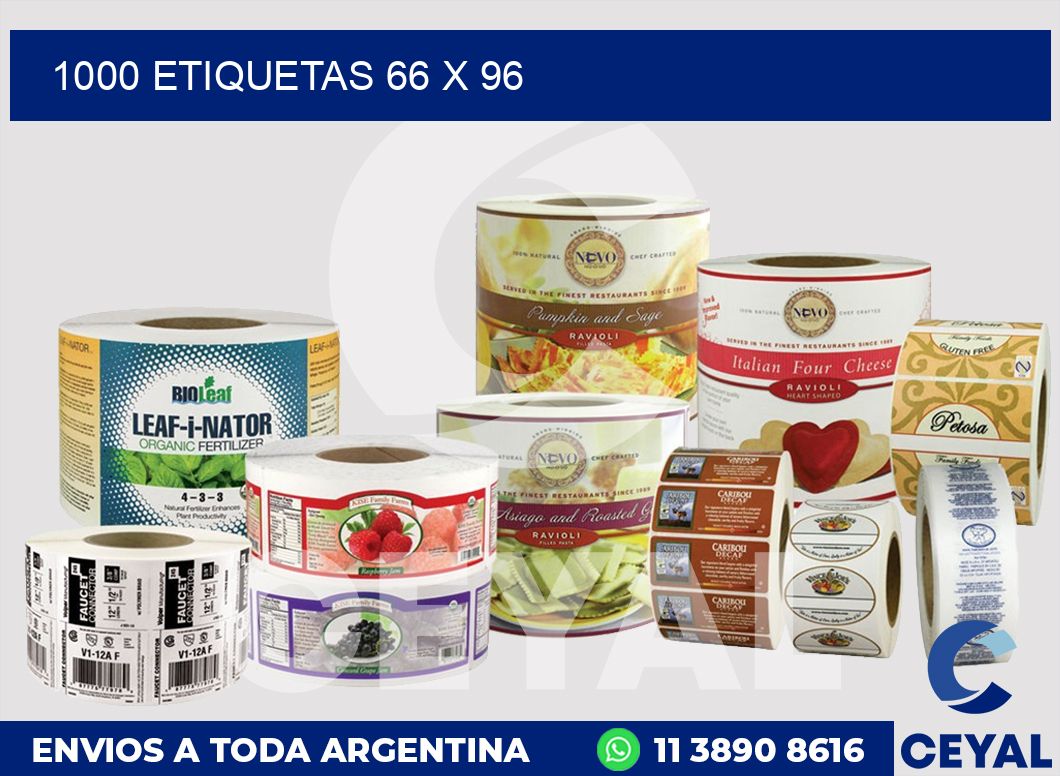 1000 etiquetas 66 x 96