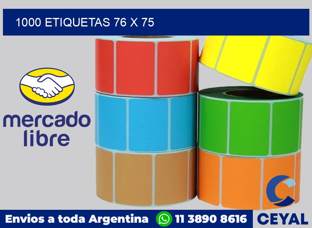1000 etiquetas 76 x 75