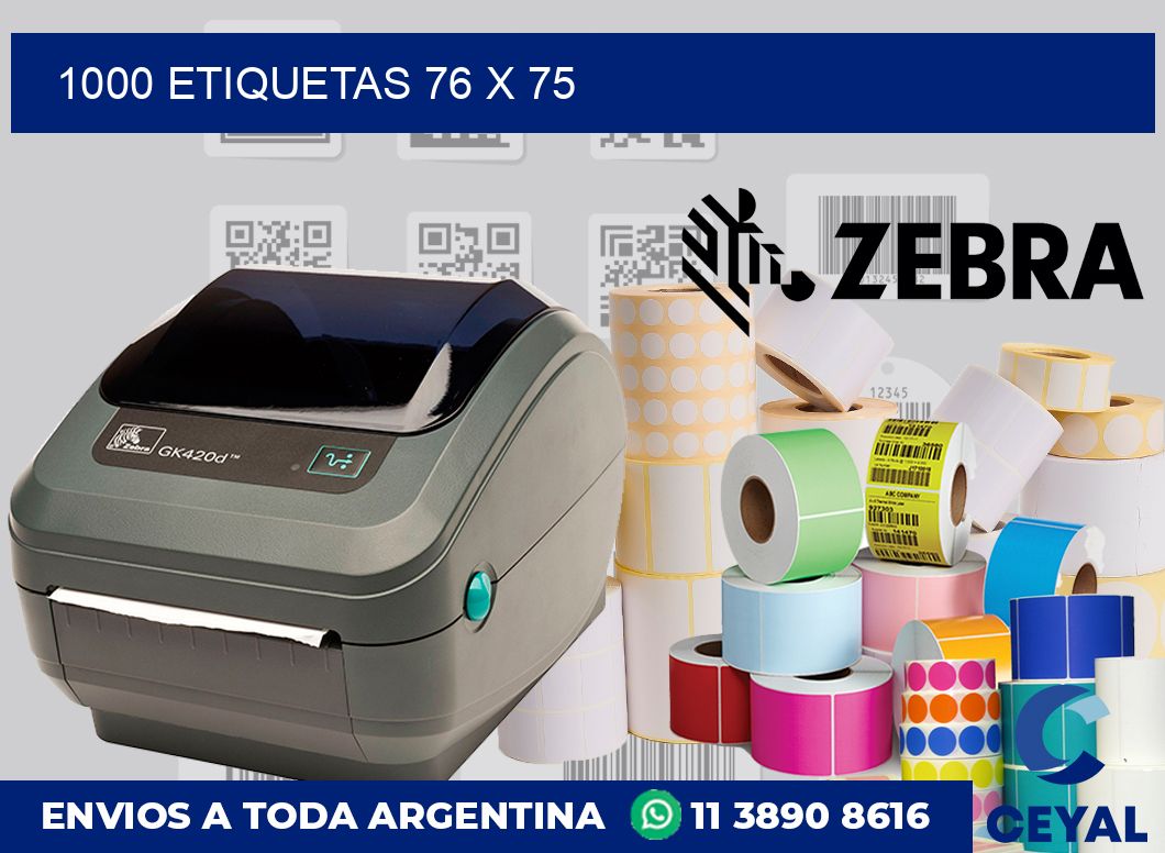1000 etiquetas 76 x 75