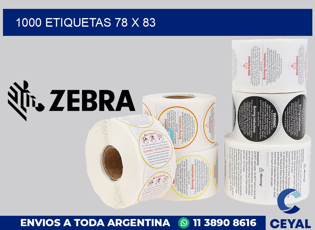 1000 etiquetas 78 x 83