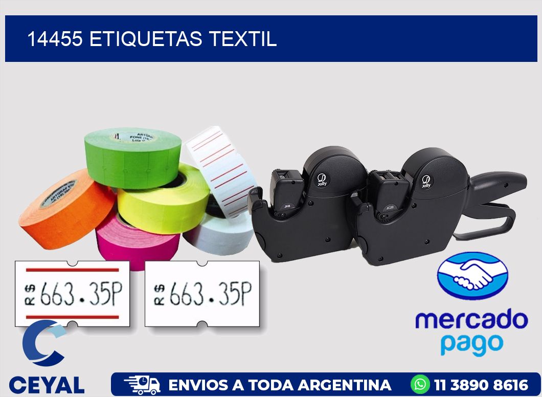 14455 etiquetas textil
