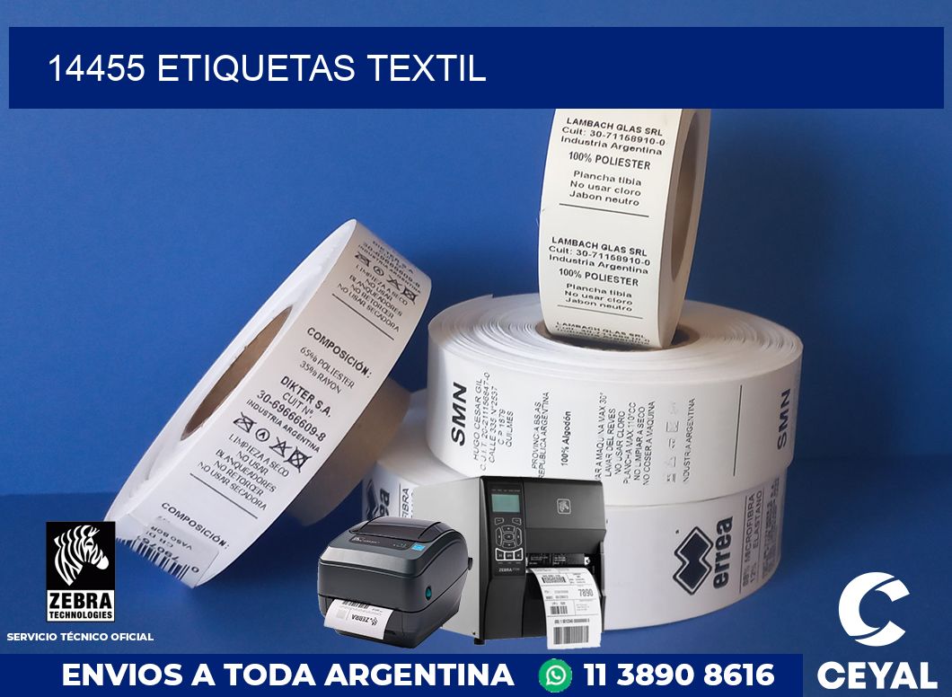 14455 etiquetas textil