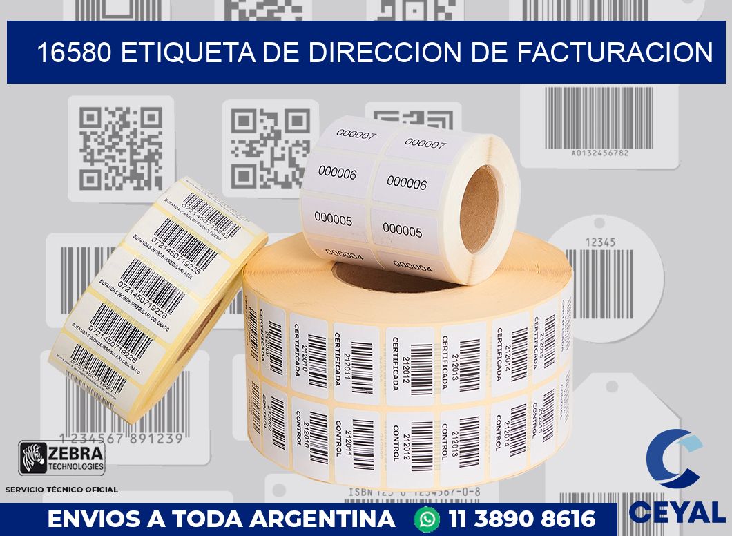 16580 Etiqueta de direccion de facturacion