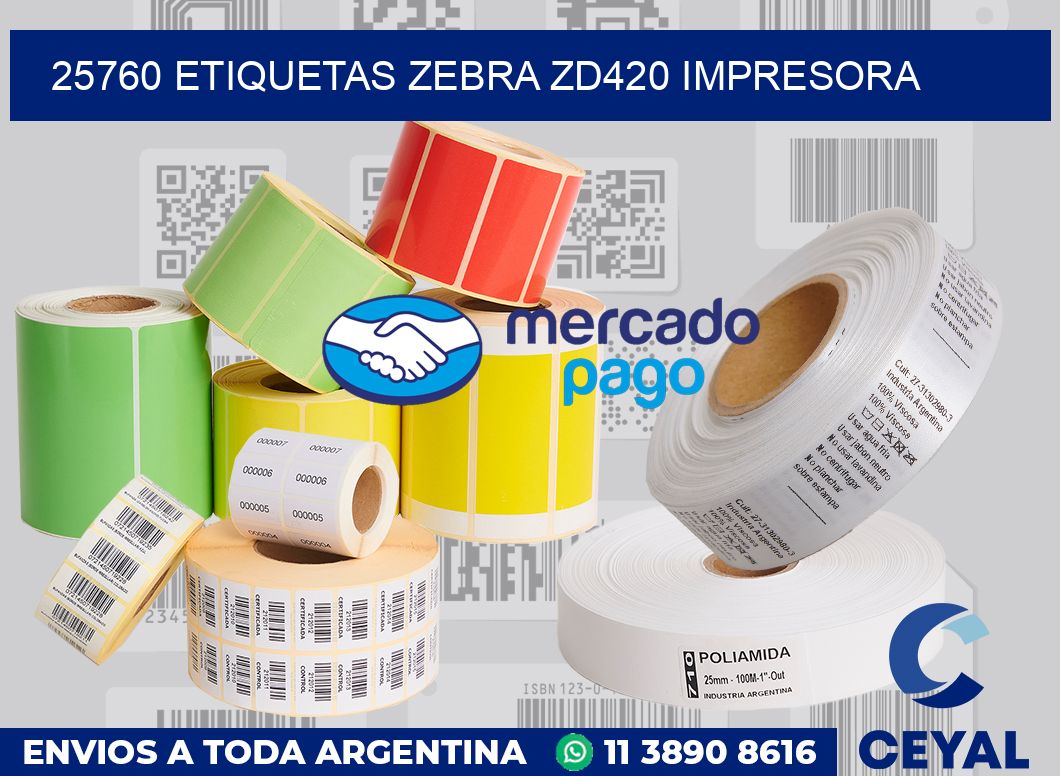 25760 etiquetas Zebra zd420 impresora