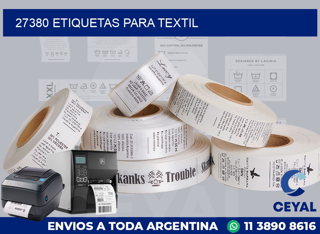 27380 etiquetas para textil