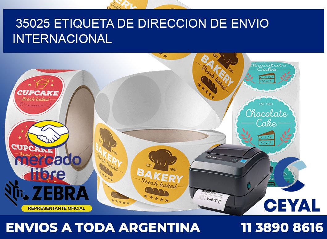 35025 Etiqueta de direccion de envio internacional