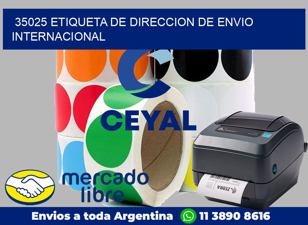 35025 Etiqueta de direccion de envio internacional