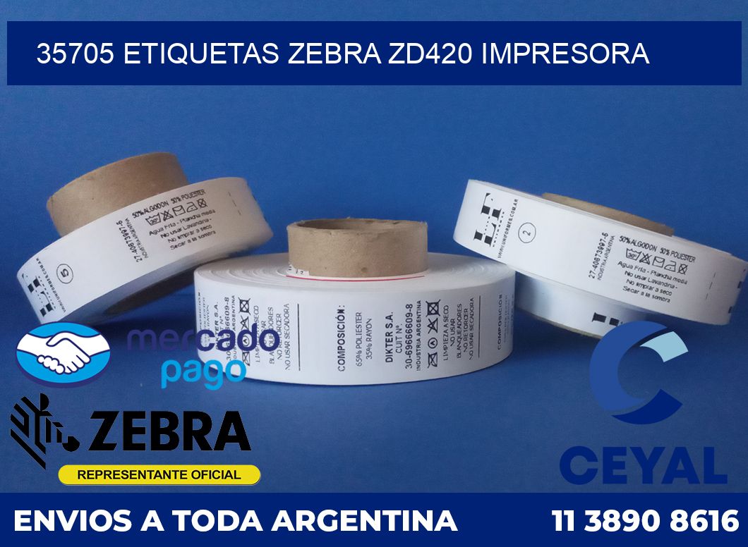 35705 etiquetas Zebra zd420 impresora