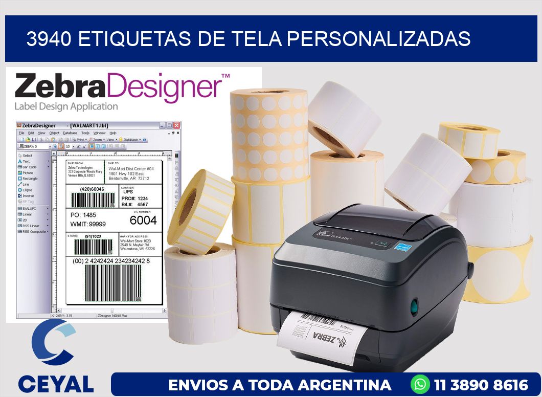 3940 Etiquetas de tela personalizadas