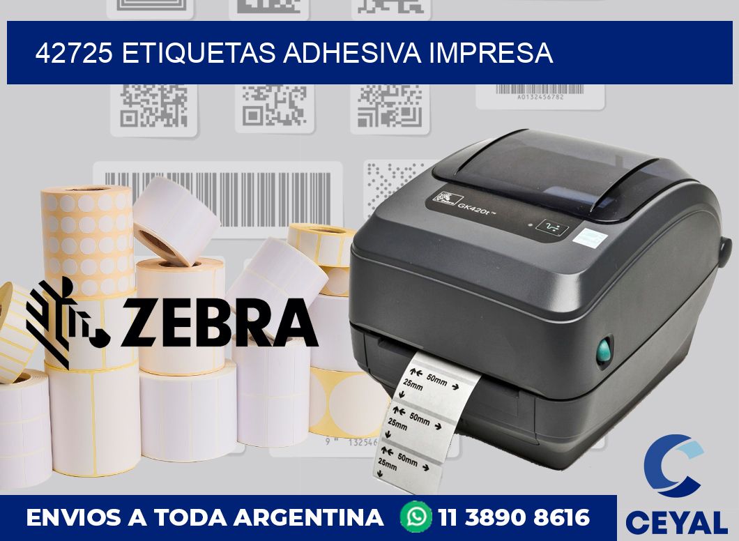 42725 etiquetas adhesiva impresa