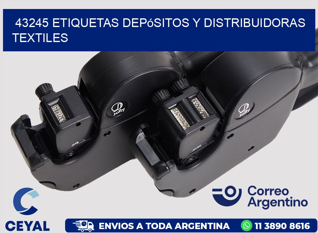 43245 Etiquetas depósitos y distribuidoras textiles