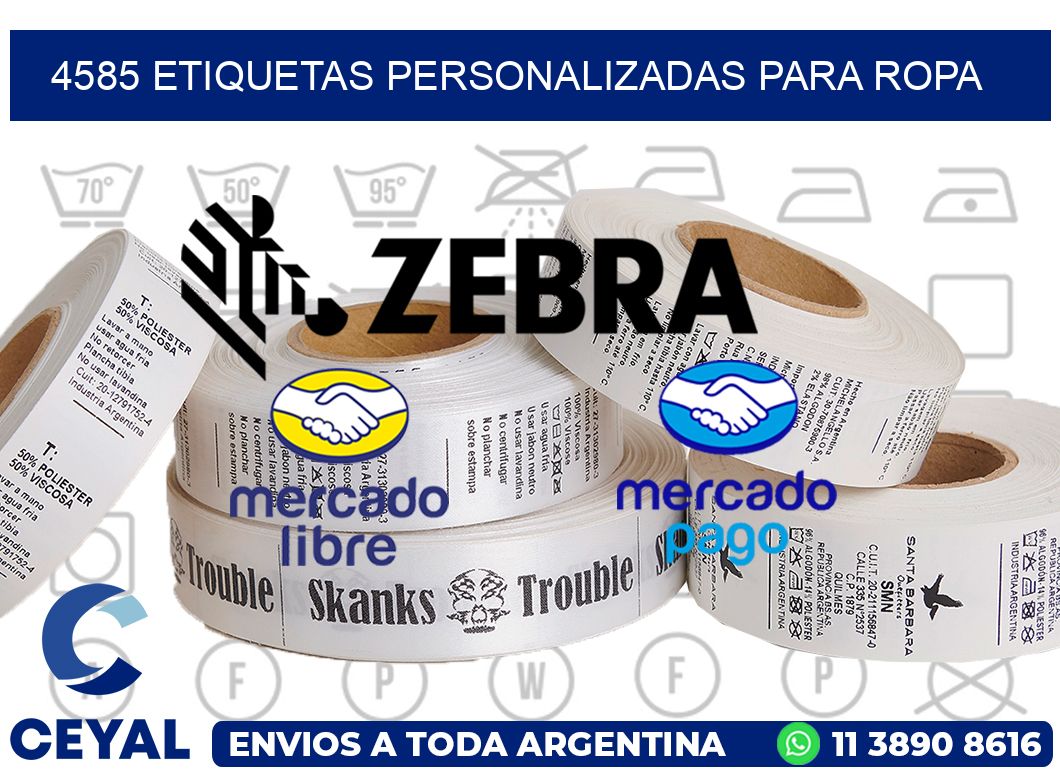 4585 Etiquetas personalizadas para ropa