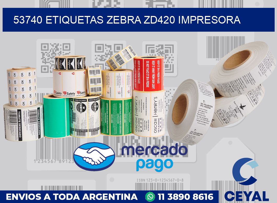 53740 etiquetas Zebra zd420 impresora