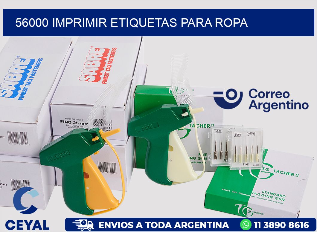 56000 Imprimir etiquetas para ropa