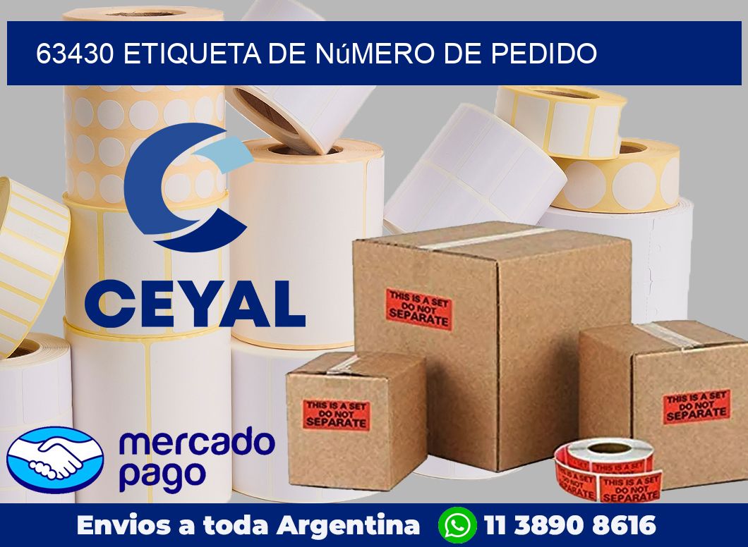 63430 Etiqueta de número de pedido