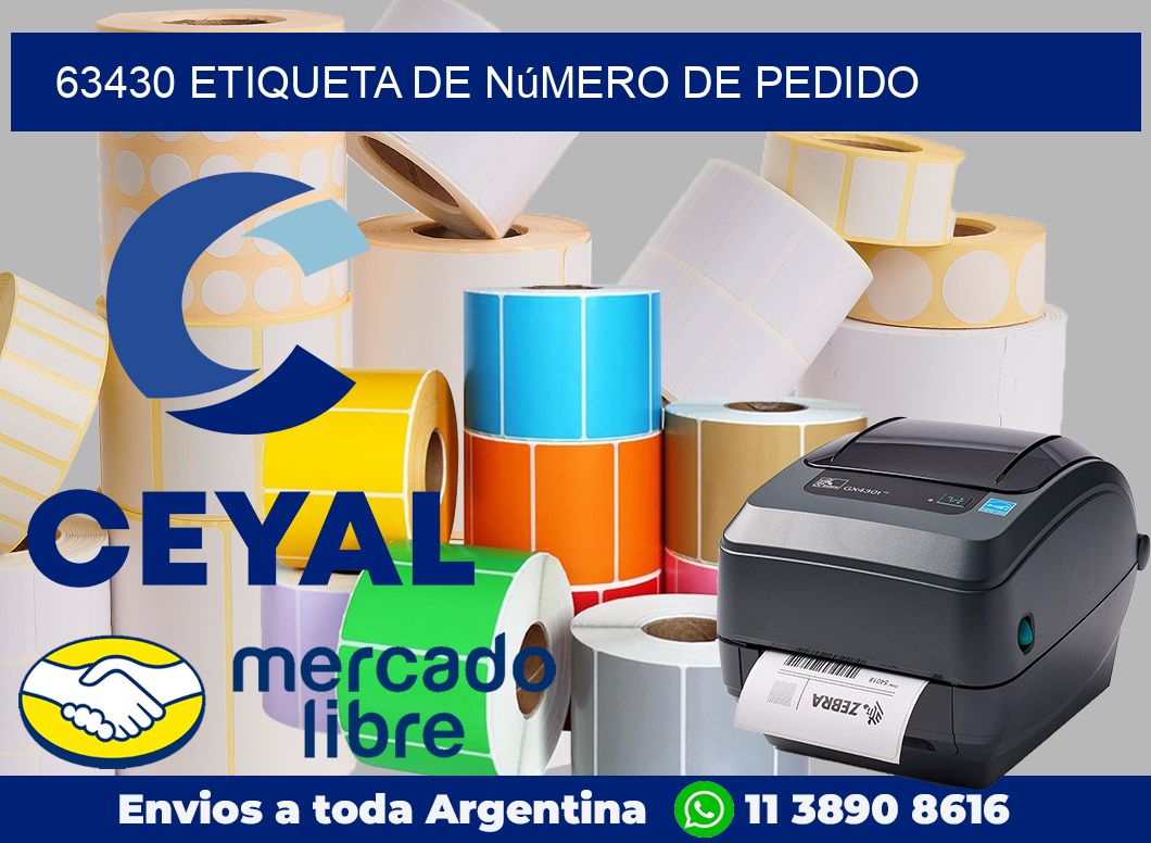 63430 Etiqueta de número de pedido