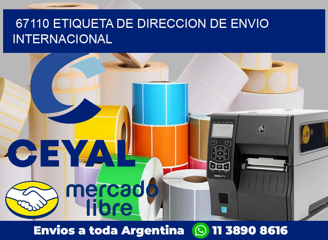 67110 Etiqueta de direccion de envio internacional