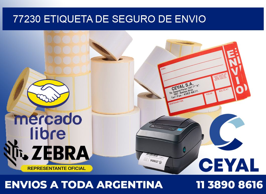 77230 Etiqueta de seguro de envio