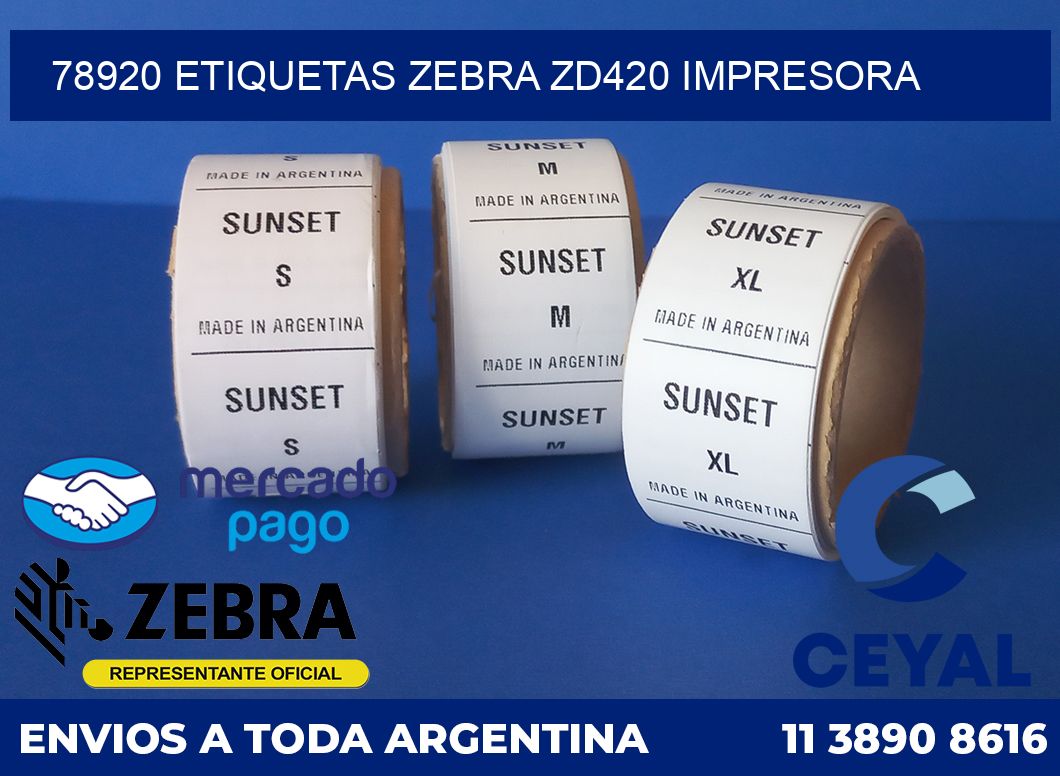78920 etiquetas Zebra zd420 impresora