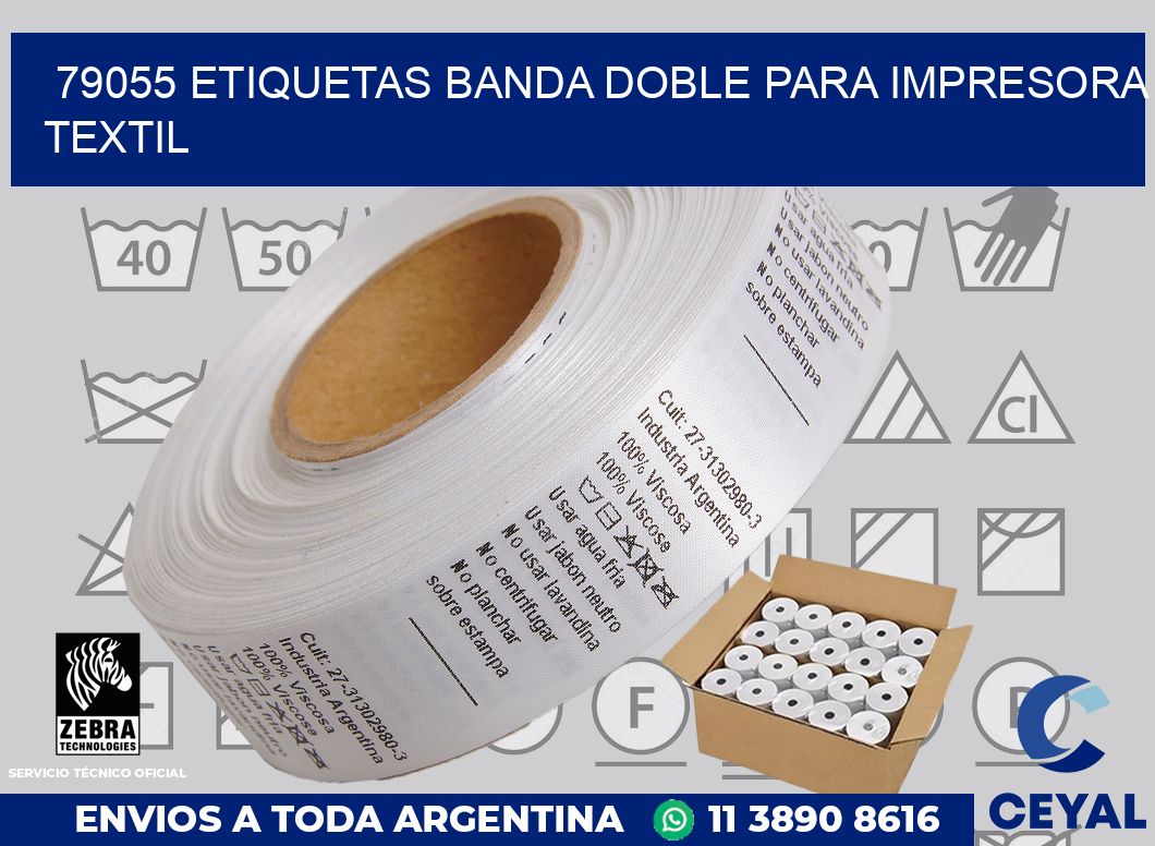 79055 etiquetas banda doble para impresora textil