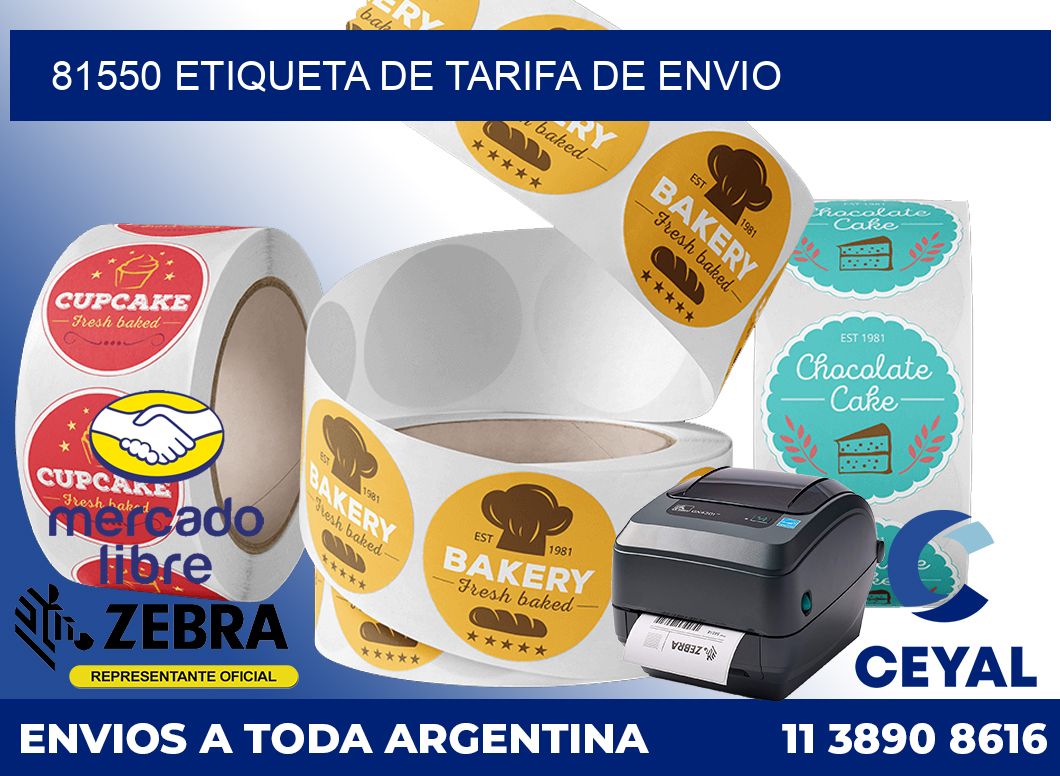 81550 Etiqueta de tarifa de envio