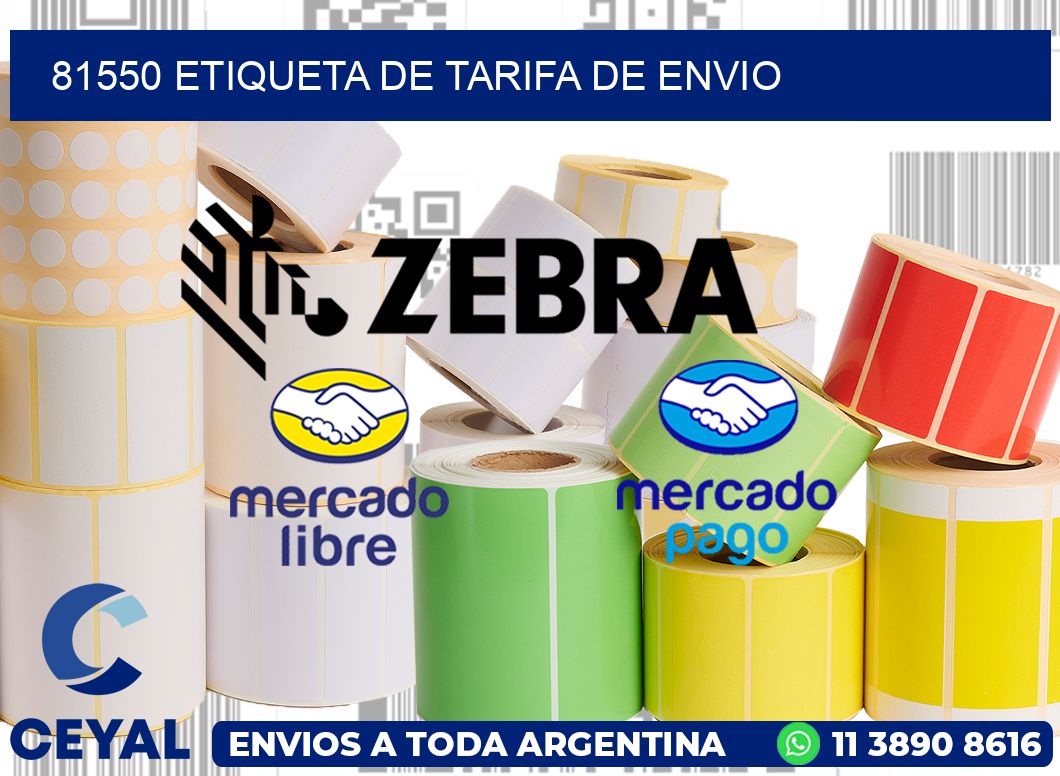 81550 Etiqueta de tarifa de envio