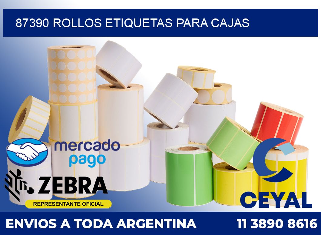 87390 Rollos etiquetas para cajas