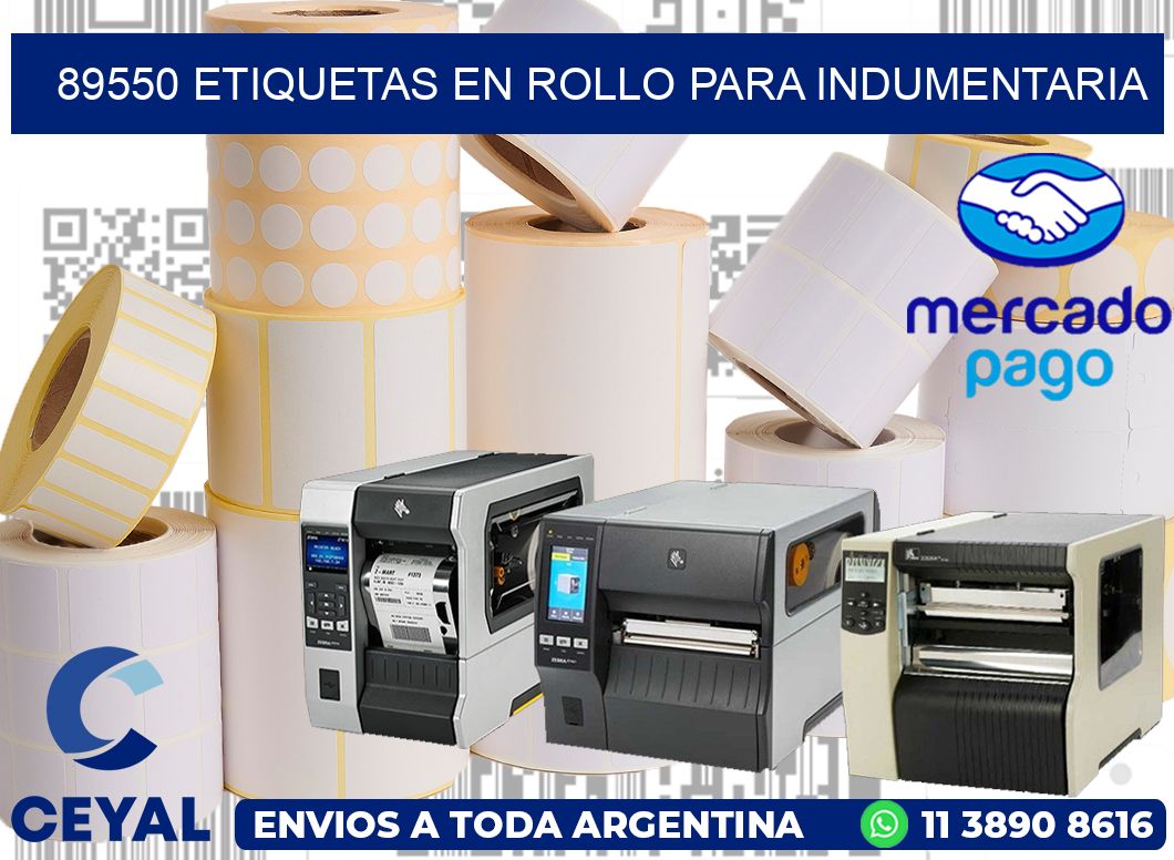 89550 Etiquetas en rollo para indumentaria