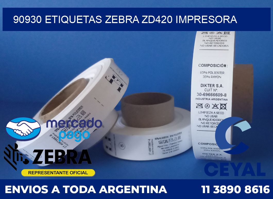 90930 etiquetas Zebra zd420 impresora