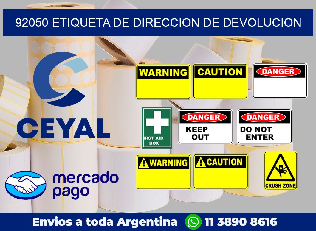 92050 Etiqueta de direccion de devolucion