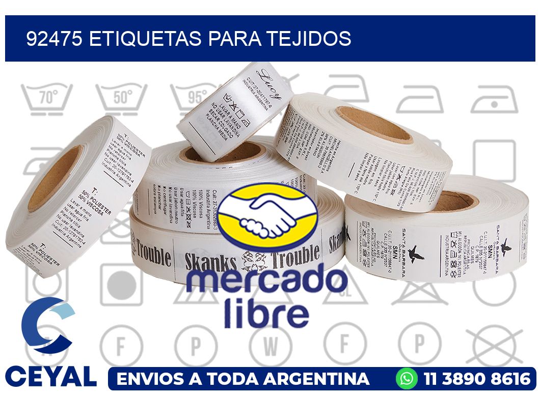 92475 Etiquetas para tejidos