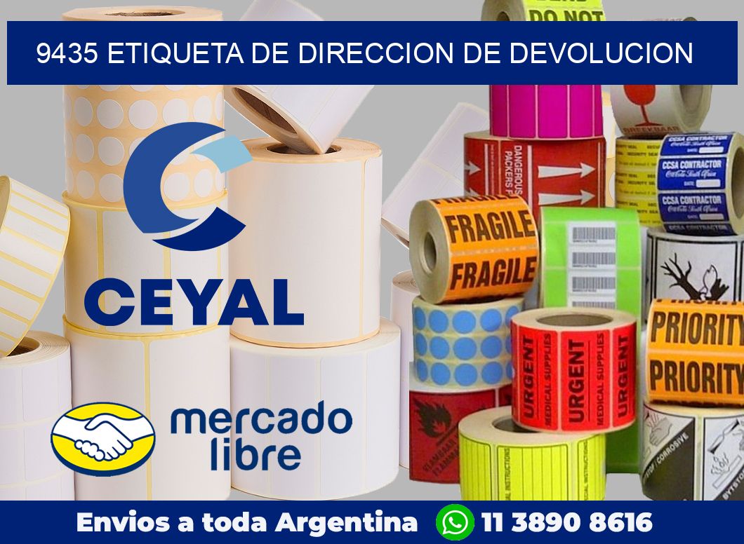 9435 Etiqueta de direccion de devolucion