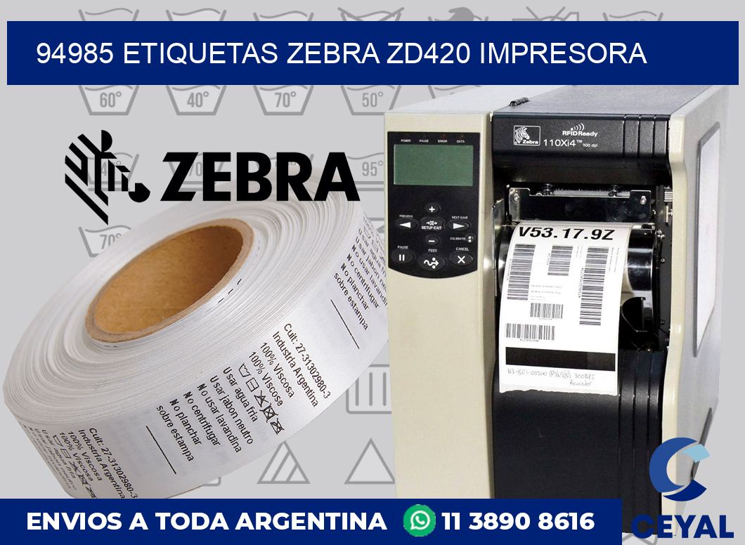 94985 etiquetas Zebra zd420 impresora